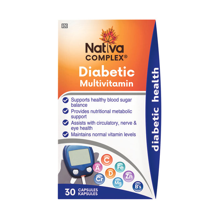 Nativa Diabetic Vitamin Complex 30 Capsules