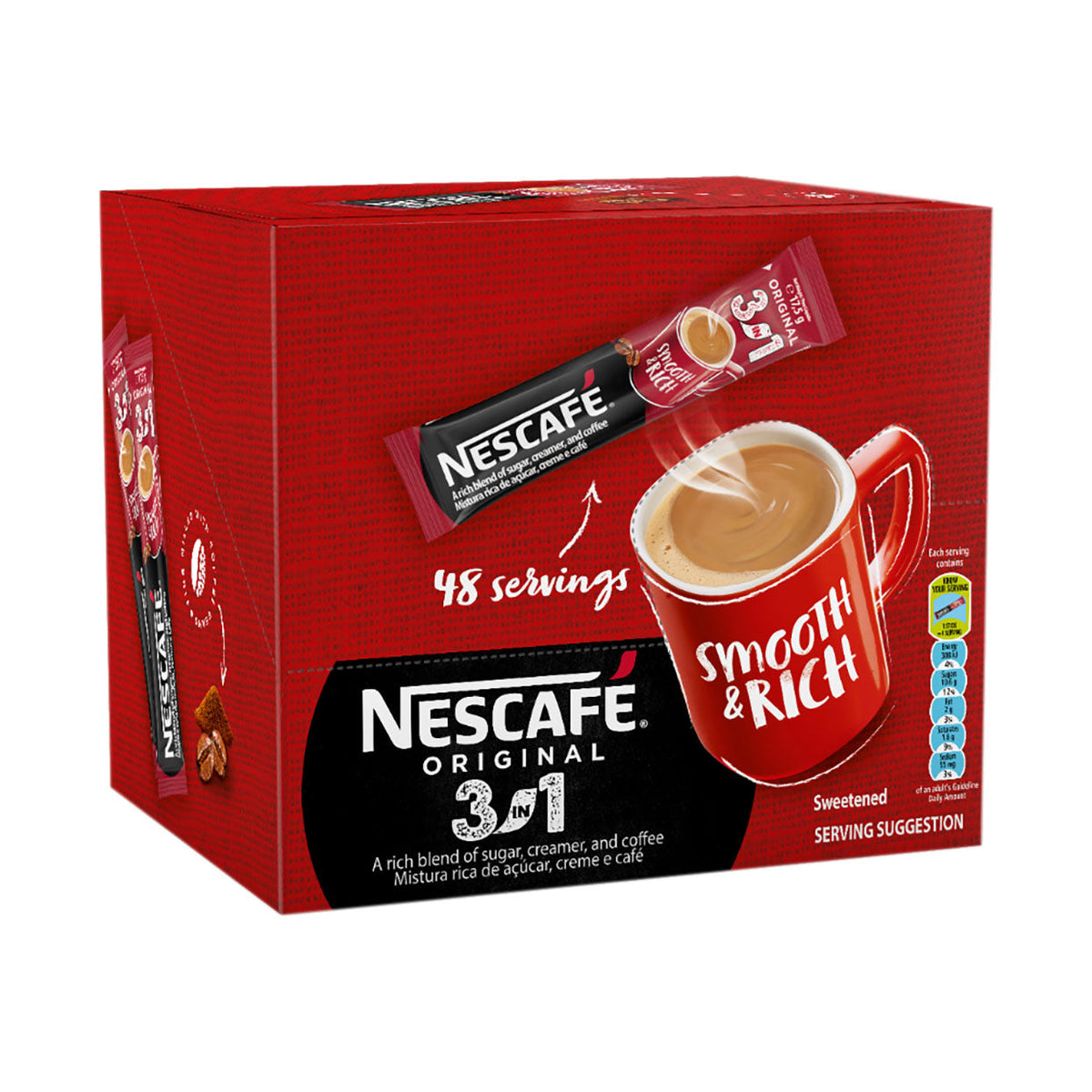 Nescafe Original 3 in 1 17.5g x 48 Pack - Med365