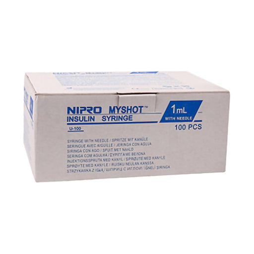 Nipro Syringe 1ml with Insulin Needle 30g x 13mm 100 Pack
