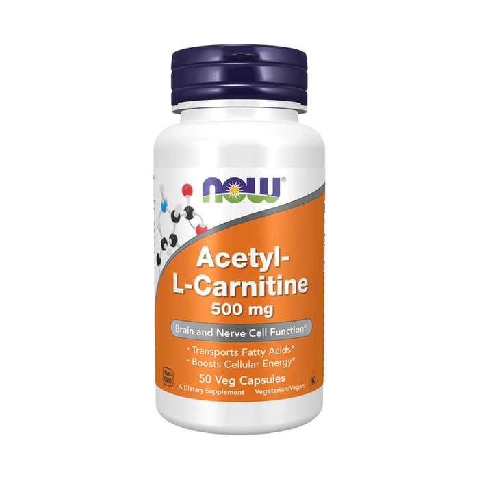 Now Acetyl-L-Carnitine 500mg 50 Veggie Capsules