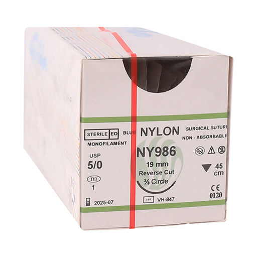 Nylon Sutures 5/0 19mm Rc 45cm Ny986 12 Pack