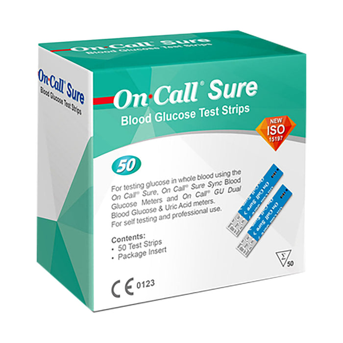 On Call Sure Glucose Test Strips 50 Pack
