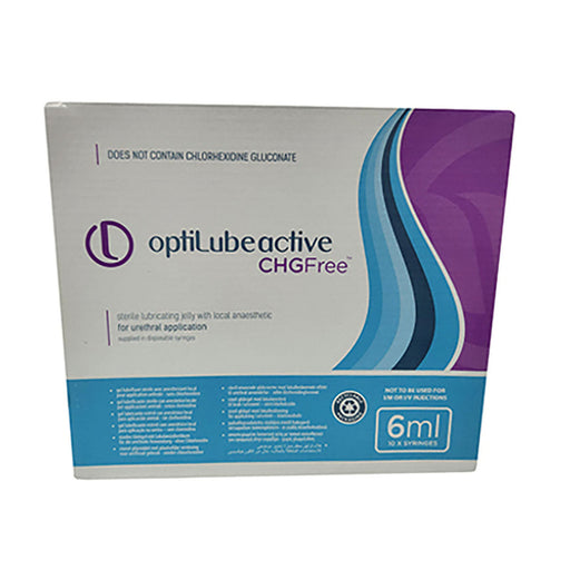 Optilube Active Sterile Gel Lidocaine 6ml x 10 Pack
