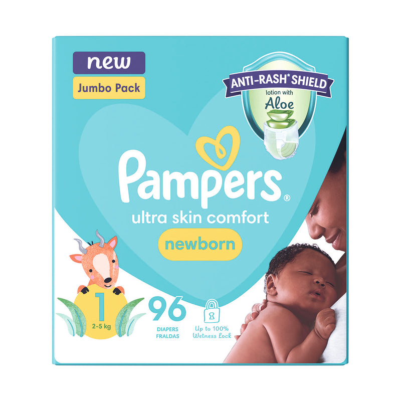 Pampers New Baby-Dry Jumbo Pack Size 1 96 Nappies