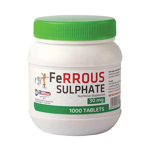 Pharmachem Ferrous Sulphate 30mg 1000 Tablets
