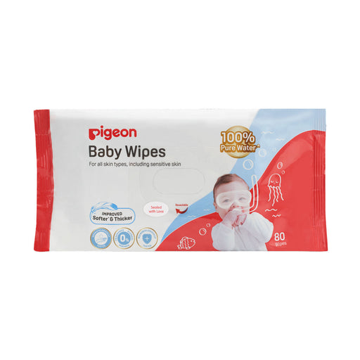 Pigeon Baby Wipes 100% Water Refill 80