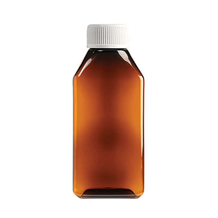 Plastic Bottle Amber Screw Cap 100ml 100 Pack
