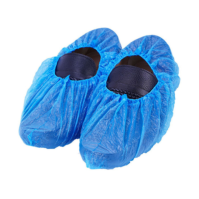 Plastic Shoe Covers Blue 100 Pack