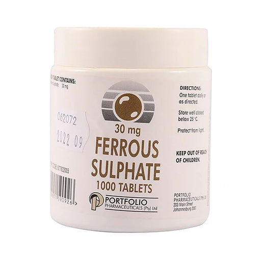 Portfolio Ferrous Sulph 30mg 1000 Tablets