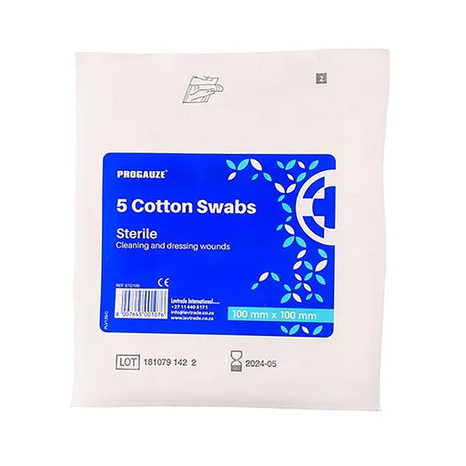 Progauze Cotton Gauze Swabs 100mm x 100mm 5 Pack