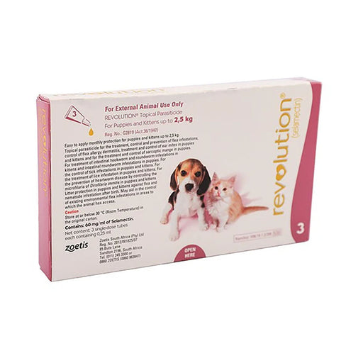 Revolution 0.6% For Puppies And Kittens Up To 2.5kg Pink 3 Pack