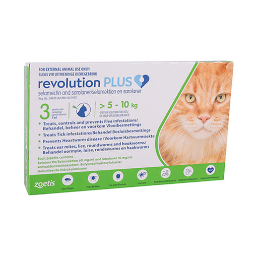 Revolution Plus Green For Cats 5 - 10 kg 1ml x 3 Tubes