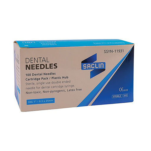 Saclin Dental Needle 30g 25mm Short 100 Pack