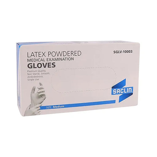 Saclin Glove Exam Latex Pwd  Medium 100 Pack