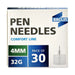 Saclin Pen Needle 32g x 4mm 30 Pack