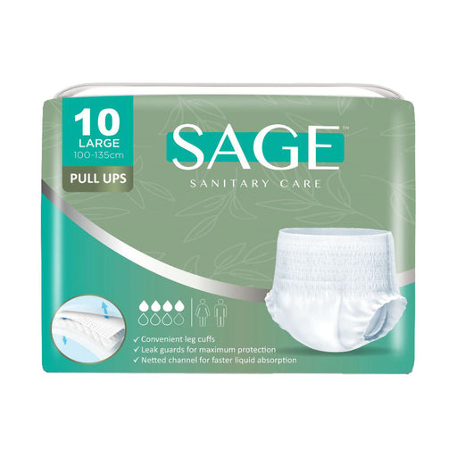 Sage Adult Pull Up Pants Large 10 Pack