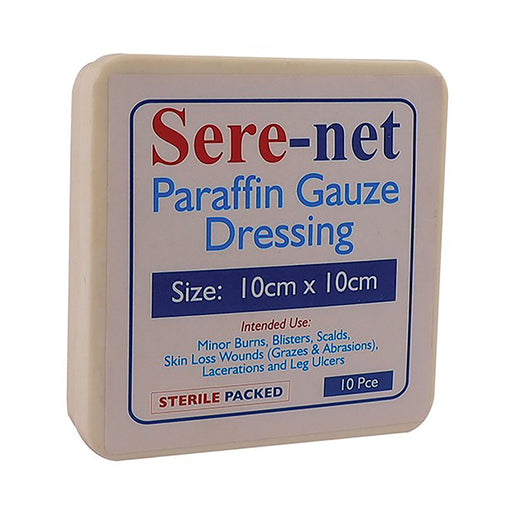 Sere-Net Paraffin Gauze 10cm x 10cm 10 Pack