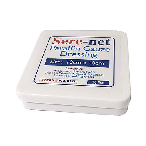 Sere-Net Paraffin Gauze 10cmx10cm 36 Pack