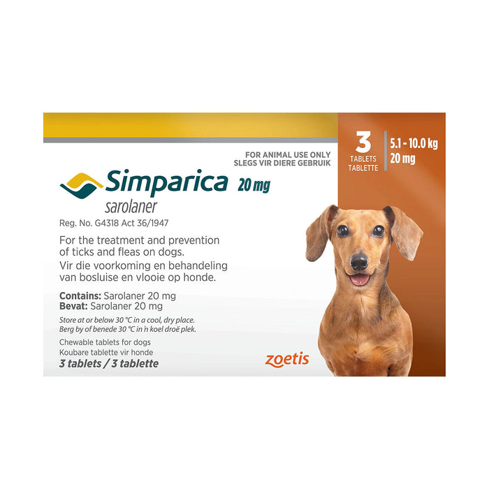 Simparica 20mg 5.1 - 10kg 3 Tablets