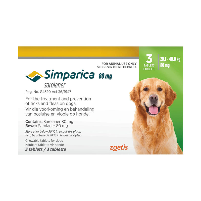 Simparica 80mg 20.1 - 40kg 3 Tablets