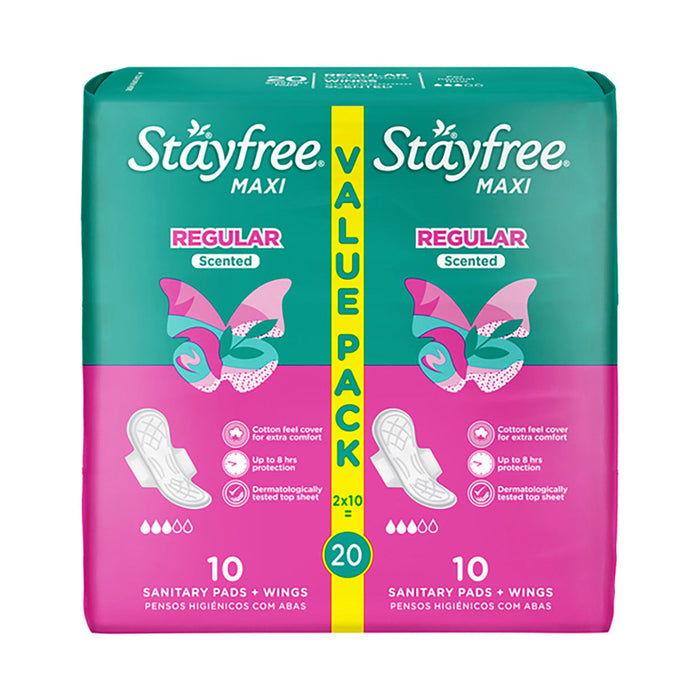 Stayfree Maxi Thick Regular Wings Scented 20 Pack
