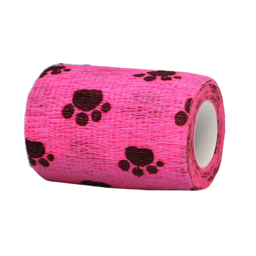 Sticky Band Vt Paw Print Pink 50mm