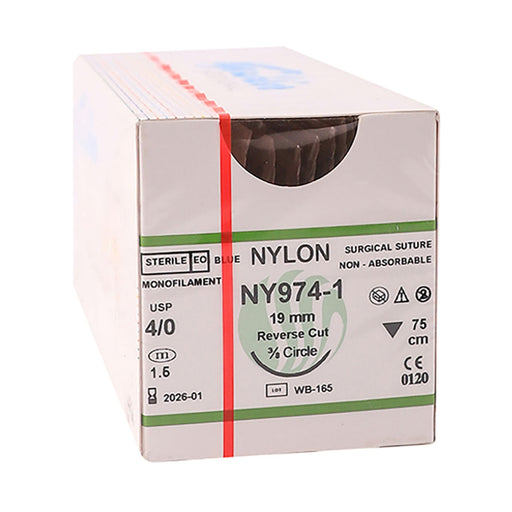 Suture Nylon 4/0 19mm Rc 75cm Ny974-1 12