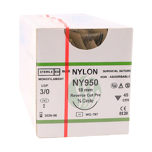 Sutures Nylon 3/0 18mm Rc 45cm Ny950 12 Pack