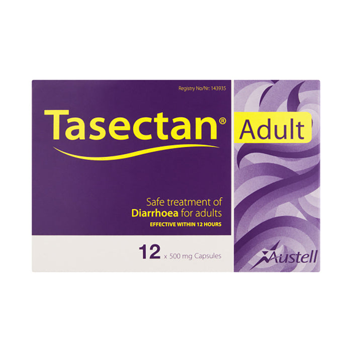 Tasectan Adult for Diarrhea 500mg 12 Capsules