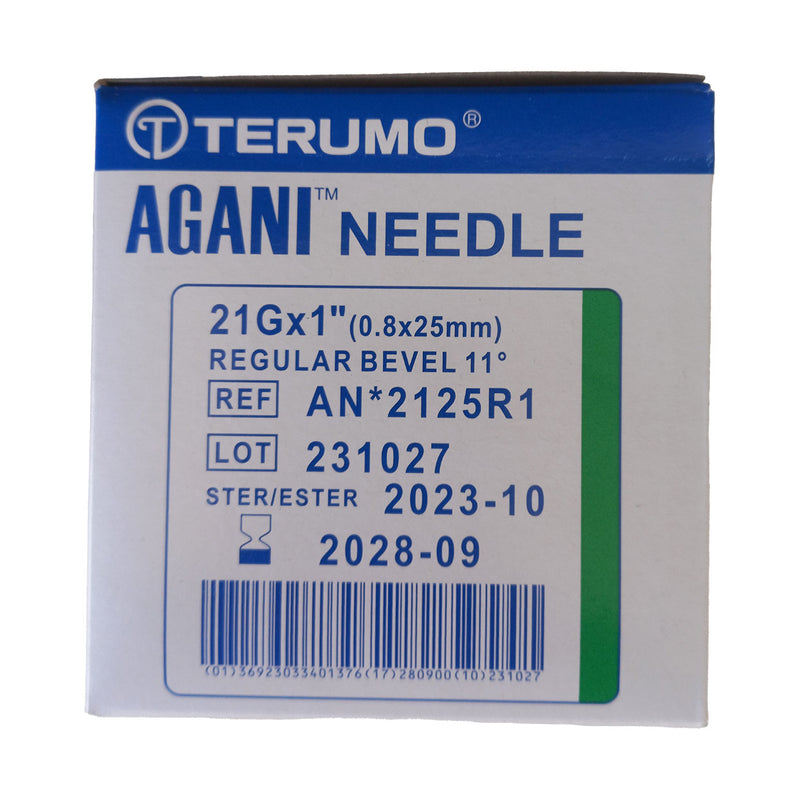 Terumo Needle 21g x 25mm Green 100 Pack