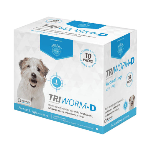 Triworm-D For Small Dogs Up to 10kg 10 Packs