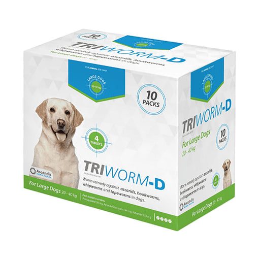 Triworm-D Large 20 - 40kg 4 x 10 Packs
