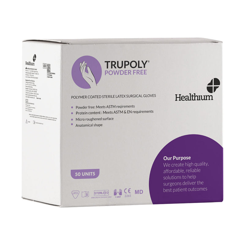Trupoly Latex Gloves Powder Free 8.0 50 Pack