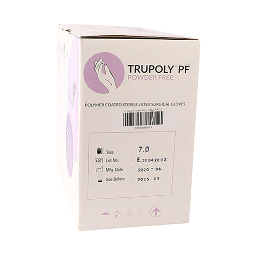 Trupoly Latex Gloves Powder Free Size 7.0 50 Pack