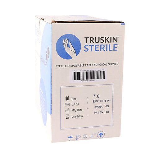 Truskin Latex Gloves Powdered Size 7.0 50 Pack