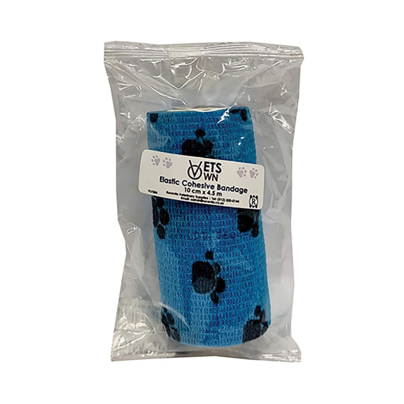 Vets Own Cohesive Bandage 10cm x 4.5m Blue Paw