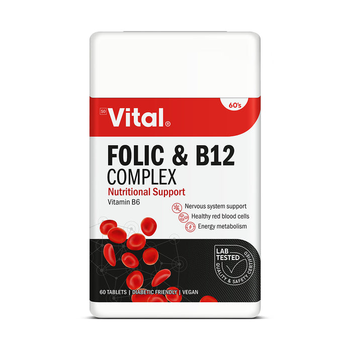 Vital Folic & B12 Complex 60 Tablets