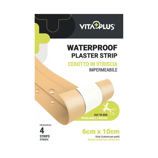 Vitaplus Waterproof Strip Plasters 6 x 10cm 4 Pack