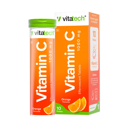 Vitatech Vita+ Vitamin C 1000mg Orange 10 Effervescent Tablets
