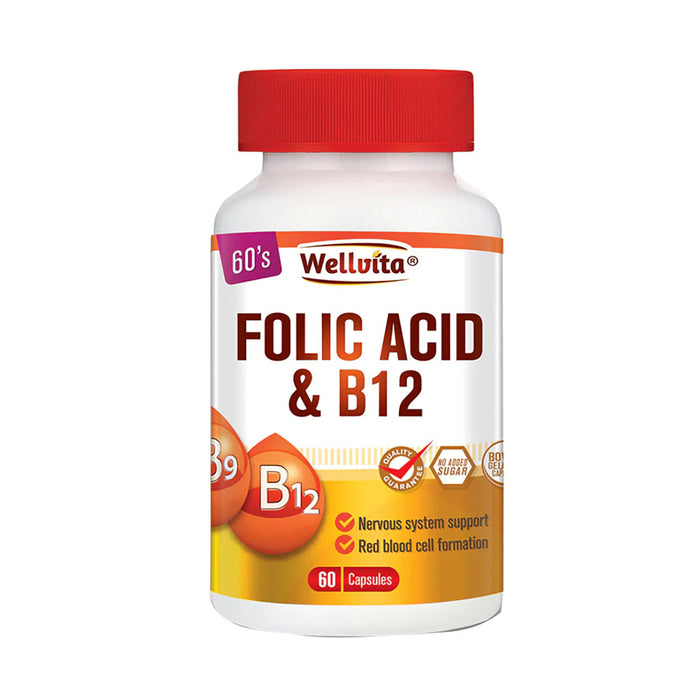 Wellvita Folic Acid & B12 60 Capsules