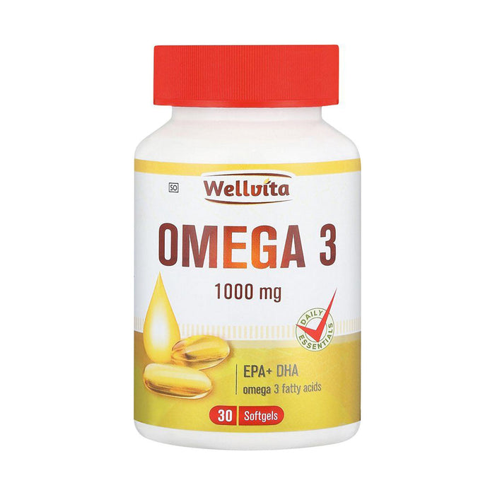 Wellvita Omega 3 1000mg Fatty Acid Softgels 30 Softgels