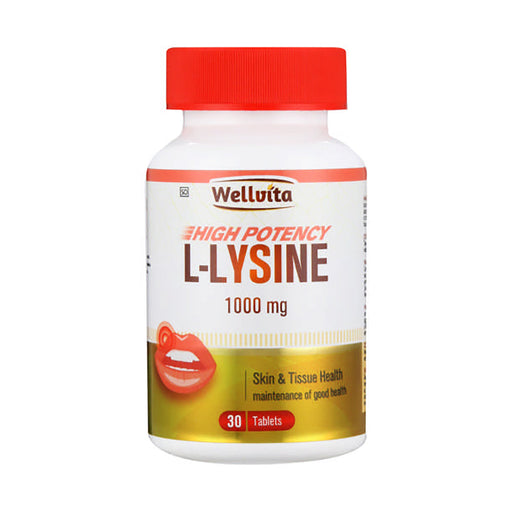 Wellvita Vitamins 1000mg L-Lysine 30 Tablets