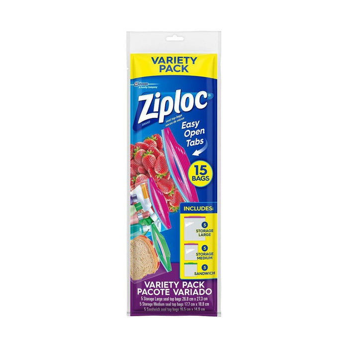 Ziploc Pouch Variety Bags 15 Bags