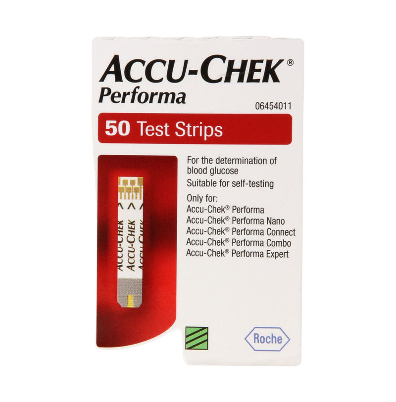 Front packaging for Accu-Chek Performa Test Strips, 50 pack