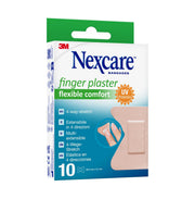 Front of Nexcare Finger Flexible Comfort Plasters, 4.45 x 5.1cm, 10 pack