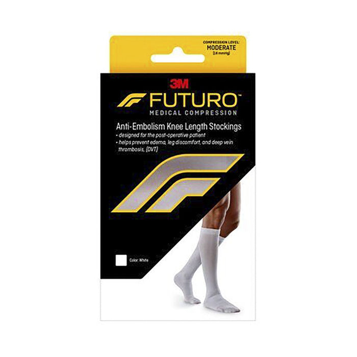 3M Futuro Anti-Embolism Knee Length Stockings Closed Toe - White Large