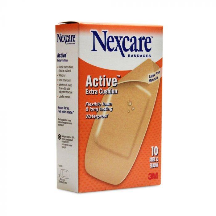 3M Nexcare Act Extra Cushion Plaster Knee & Elbow 10 Plasters