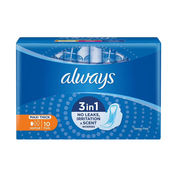 Always Maxi Normal Always Maxi Sanitary Pads Normal 10 Pads - Med365