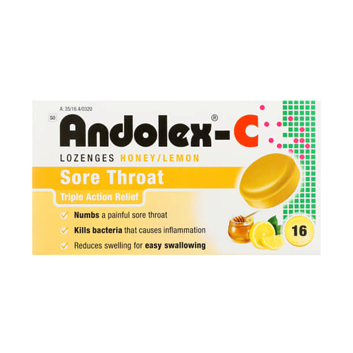 Andolex-C Lozenges Honey & Lemon 16 Lozenges