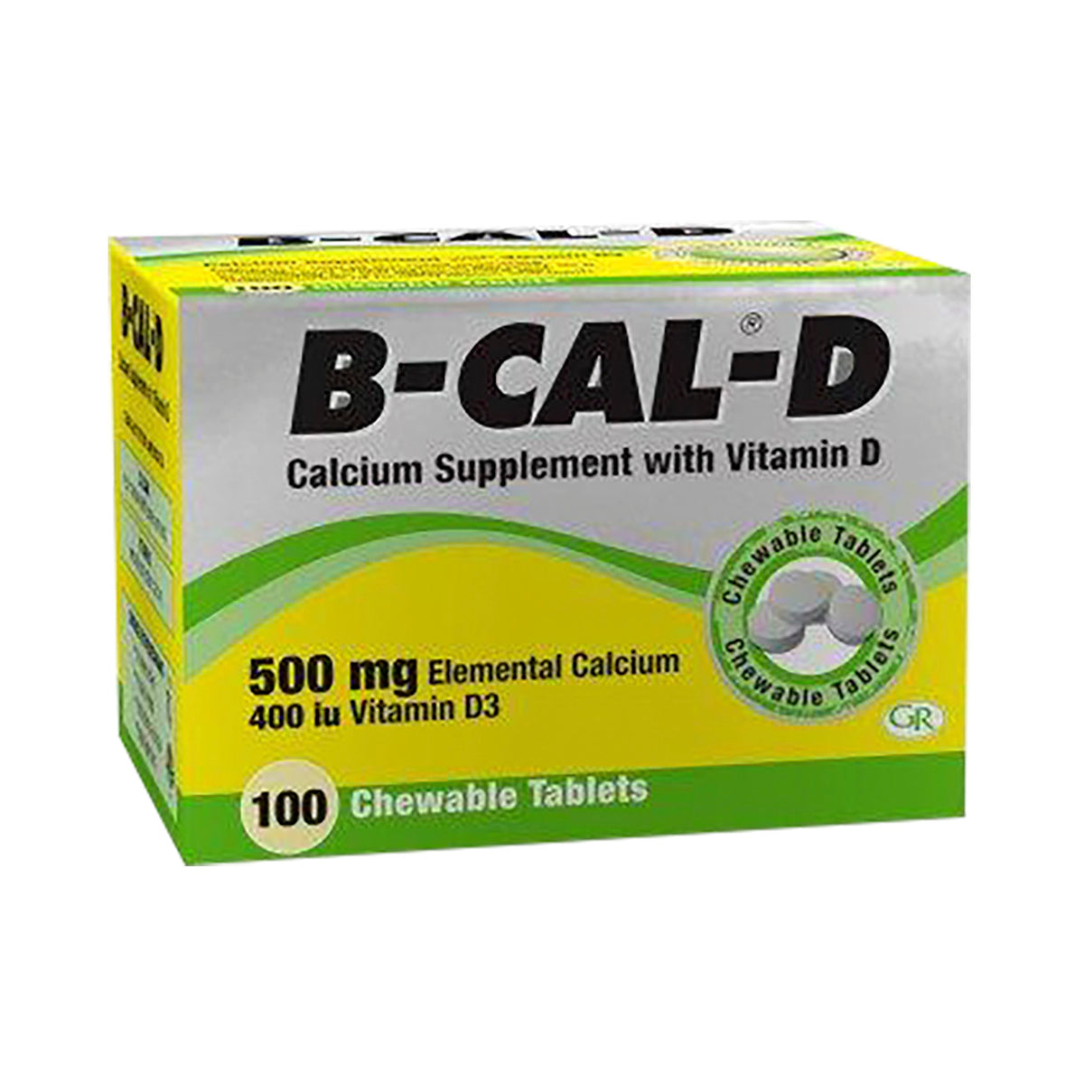 BCalD Calcium Supplement with Vitamin D 100 Chewable Tablets Med365